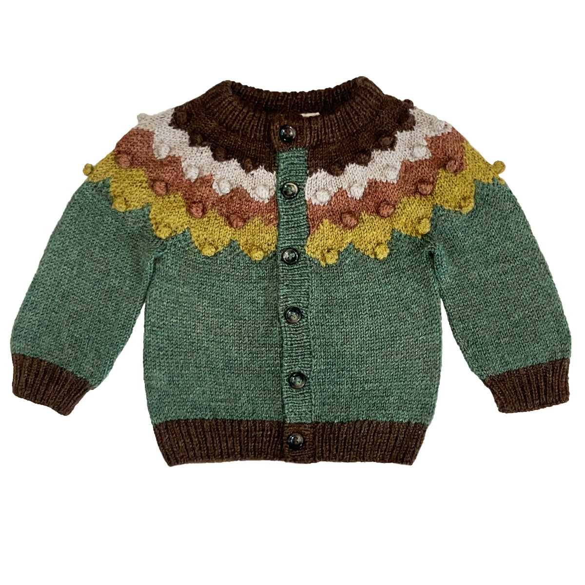 Hand Knitted Alpaca Moss Cardigan For Kids – Miou Kids