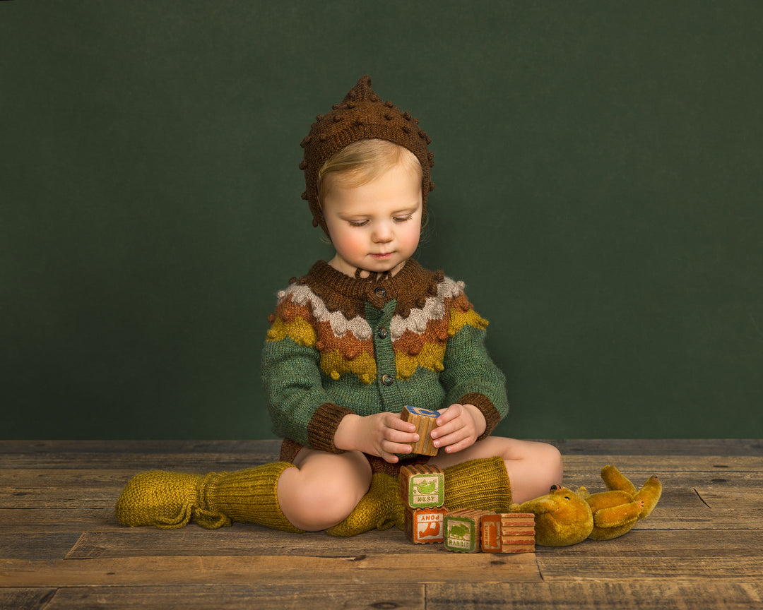 【THE MOZZ】[Premium] Helen Alpaca Knit & Cardigan Set Hand Knitted Alpaca Moss Cardigan For Kids – Miou Kids